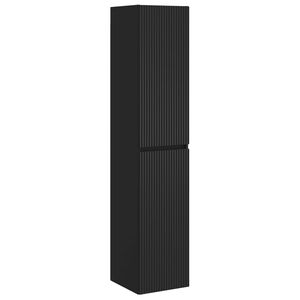 vidaXL Prisegamas Vonios Spintelė Juoda 33 x 34,5 x 160 cm