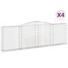 vidaXL I&scaron;lenkti gabiono krep&scaron;iai, 4vnt., 400x30x120/140cm, geležis