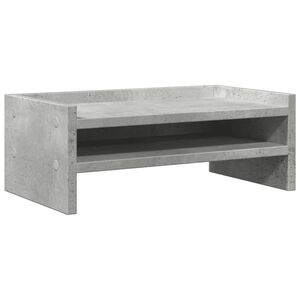 vidaXL Monitoriaus stovas, betono pilkas, 42x24x16cm, apdirbta mediena