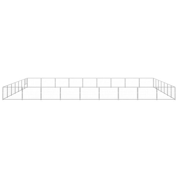 vidaXL Voljeras šunims, sidabrinės spalvos, 63m², plienas