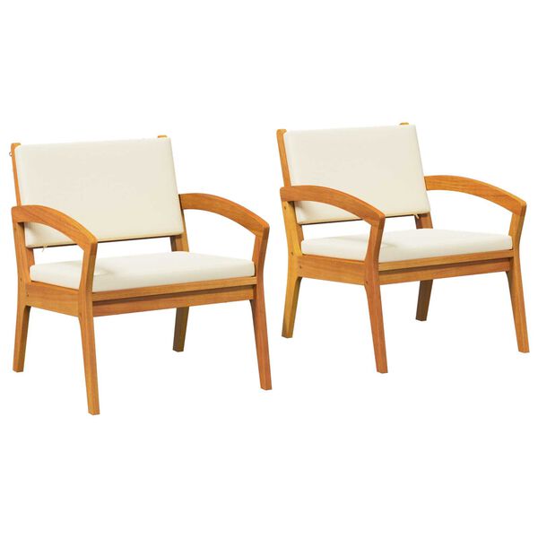 vidaXL Sodo Kėdė 2 pcs Ruda Akacijos medienos masyvas