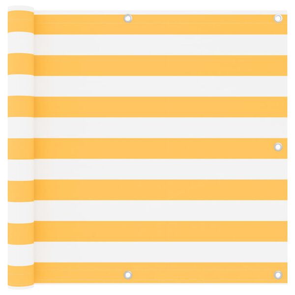 vidaXL Balkono pertvara, balta ir geltona, 90x300cm, oksfordo audinys