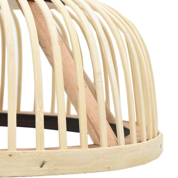 vidaXL Pakabinamas &scaron;viestuvas, 30x12cm, bambukas, pusapvalis, 40W, E27