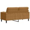 vidaXL Dvivietė sofa su pagalvėlėmis, rudos spalvos, 140cm, aksomas