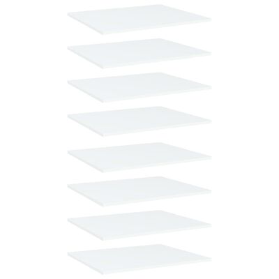 vidaXL Knygų lentynos plokštės, 8vnt., baltos, 60x50x1,5cm, MDP