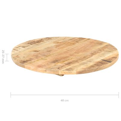 vidaXL Stalviršis, 40cm, mango medienos masyvas, apskritas, 25-27mm
