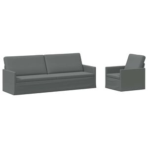 vidaXL Sofos komplektas 2 pcs Tamsiai pilka Audinys