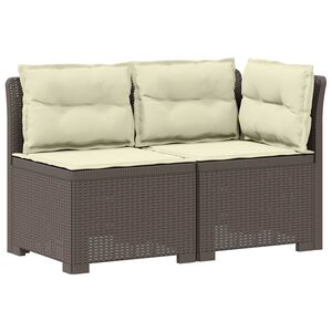 vidaXL 2-Vietis Sodo Sofas su Pagalvėlėmis, Atrodo kaip Ratano PP