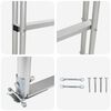 vidaXL 3-Etapas Liepto Laiptelis Sidabro 45 x 11,5 x 134 cm Aliuminis
