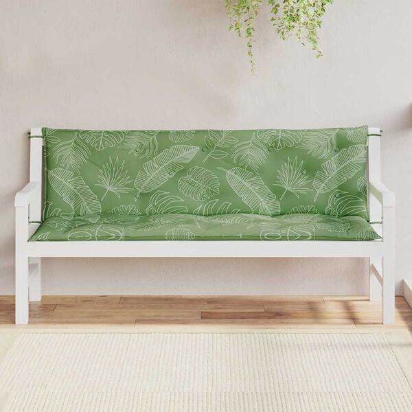 vidaXL Suoliuko pagalvėlės, 2vnt., 150x50x7cm, audinys, su lapais