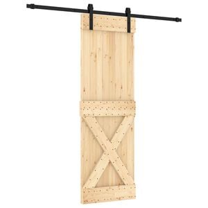 vidaXL Slankios durys 70 x 210 cm Natūrali ir juoda