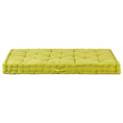 vidaXL Paletės/grindų pagalvėlė, žalios spalvos, 120x80x10cm, medvilnė