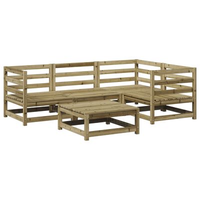 vidaXL Sodo sofos komplektas, 5 dalių, impregnuota pušies mediena