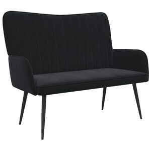 vidaXL Dvita&scaron;kė sofa Juoda 115 x 61 x 87 cm Aksomas