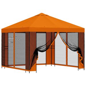 vidaXL Sodo pavėsinė su &scaron;oninėmis sienelėmis 3 x 3 m Oranžinė