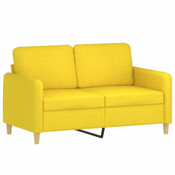 vidaXL Dvivietė sofa, &scaron;viesiai geltonos spalvos, 120cm, audinys