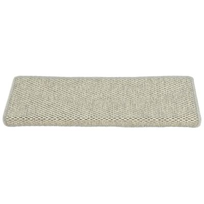 vidaXL Lipnūs laiptų kilimėliai, 15vnt., pilkos spalvos, 65x21x4cm
