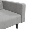 vidaXL Dvivietė sofa-lova su dvejomis pagalvėmis, pilka, aksomas