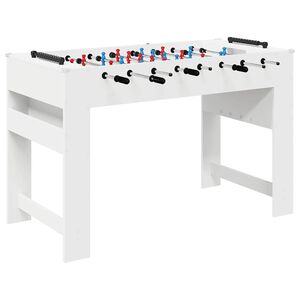 vidaXL Fuzbolas stalas Baltas 125 x 60,5 x 80 cm Apdirbta mediena