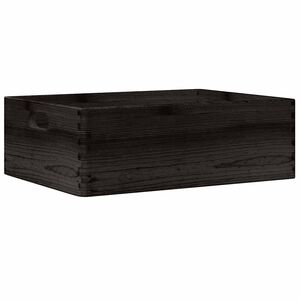 vidaXL Medinė dėžutė su rankenomis, juoda, 40x30x13cm, pu&scaron;is