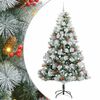 vidaXL Dirbtinė Kalėdų eglutė su LED juostelėmis Žalia ir balta 240 cm