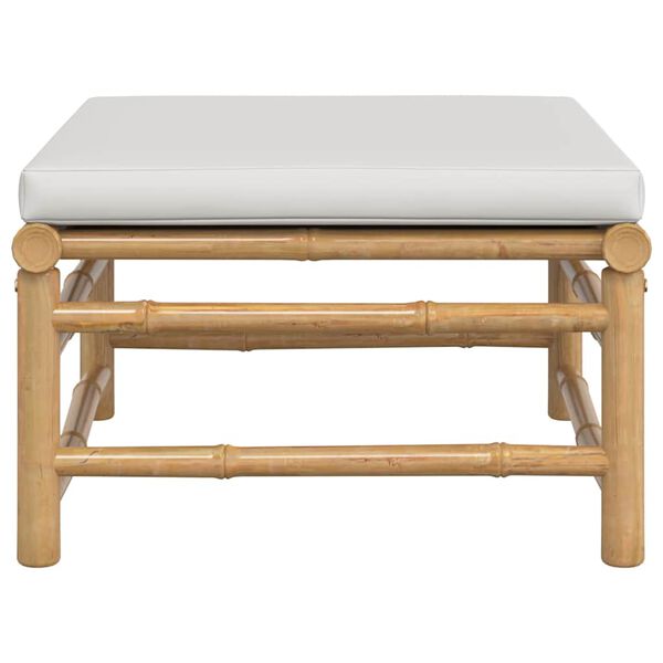 vidaXL Sodo pakoja su šviesiai pilka pagalvėle, bambukas