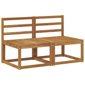 vidaXL 2 Vienetas Lauko Vidurinis Sofa Kietos akacijos mediena