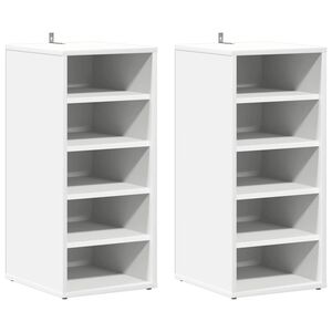 vidaXL Spintelės batams, 2vnt., baltos, 31,5x35x70cm, apdirbta mediena