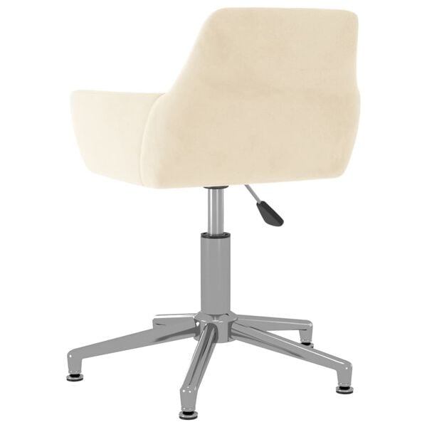 vidaXL Pasukama valgomojo kėdė, kreminės spalvos, aksomas