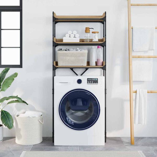 vidaXL Skalbimo ma&scaron;inos laikiklis Amatininkų ąžuolas 67 x 25 x 163 cm