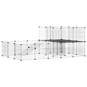 vidaXL Augintinių narvas, 36 segmentai, juodas, 175x105x70cm, plienas
