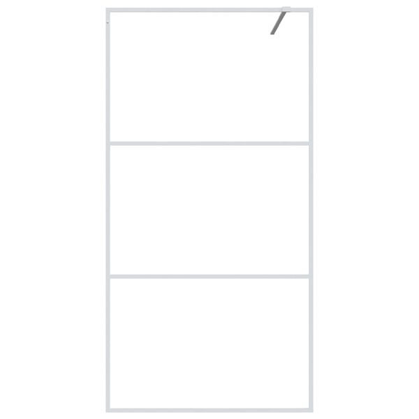 vidaXL Dušo sienelė, balta, 100x195cm, ESG stiklas, skaidri