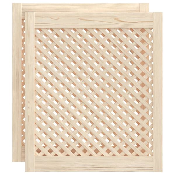 vidaXL Spintelės durelės, 2vnt., 59,5x69cm, pušis, grotelių dizaino