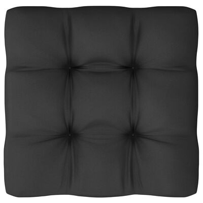 vidaXL Sodo komplektas su pagalvėlėmis, 11 dalių, juodas, pušis