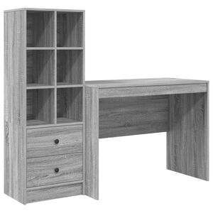 vidaXL Stalas Pilkas Sonoma 145.5 x 50 x 127 cm 2 vnt.