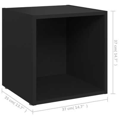 vidaXL Televizoriaus spintelės, 2vnt., juodos, 37x35x37cm, MDP