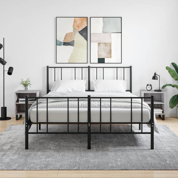 vidaXL Naktinės spintelės, 2vnt., pilkos ąžuolo, 40x30x50cm, mediena