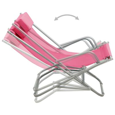 vidaXL Supamos kėdės, 2vnt., rožinės spalvos, plienas