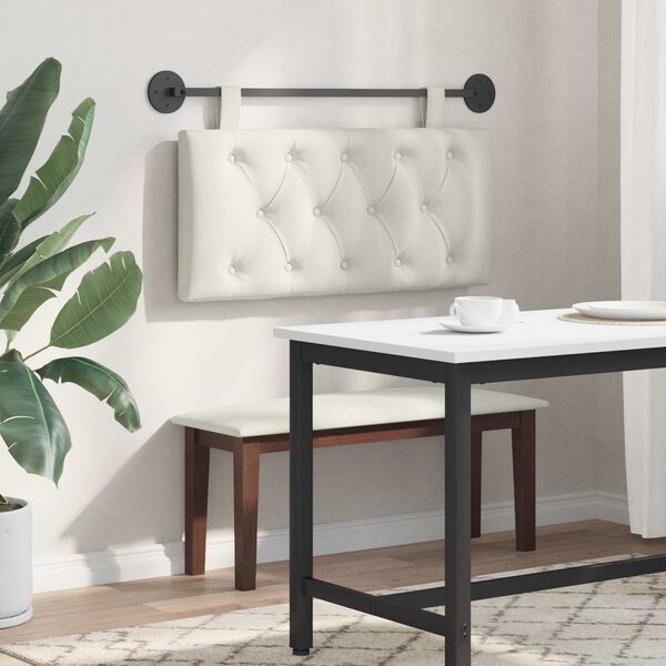 vidaXL Kabantysis galvūgalis Kreminė 90 x 55 x 7 cm Aksomas