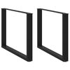 vidaXL Valgomojo stalo kojelės, 2 vnt., juodos, 100x(72-73) cm, plienas, U formos