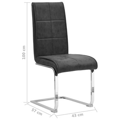 vidaXL Gembinės valgomojo kėdės, 6vnt., juodos spalvos, dirbtinė oda