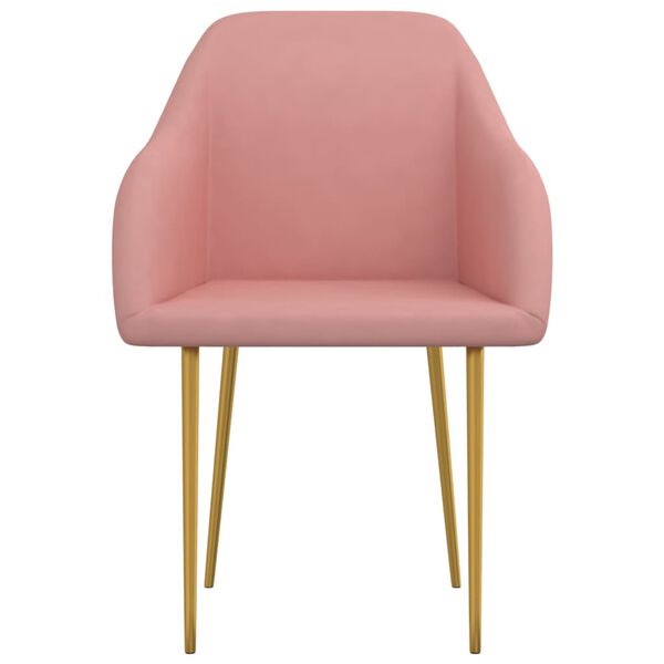 vidaXL Valgomojo kėdės, 4vnt., rožinės spalvos, aksomas