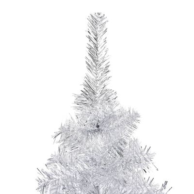 vidaXL Dirbtinė Kalėdų eglutė su stovu, sidabrinė, 150cm, PET