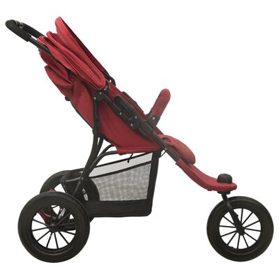 vidaXL Vaikiškas vežimėlis, raudonos spalvos, plienas