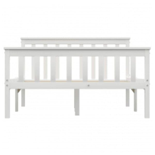 vidaXL Lovos rėmas, baltos spalvos, 120x200cm, pu&scaron;ies medienos masyvas