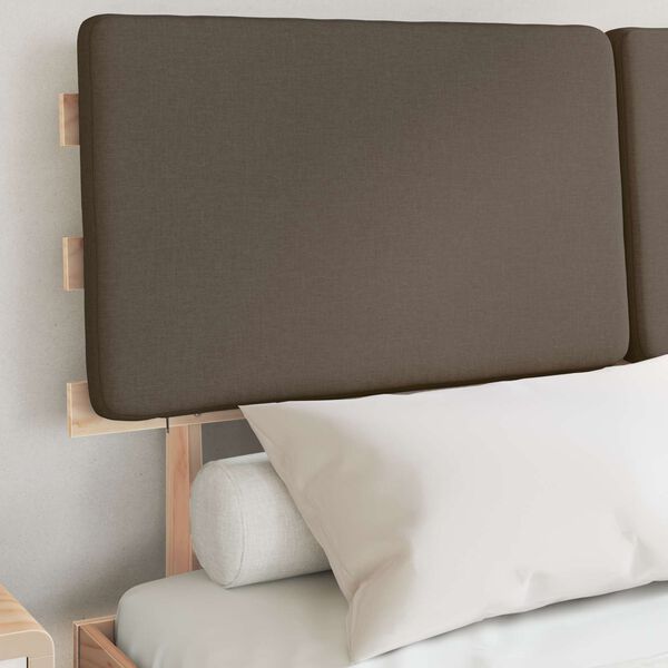 vidaXL Lovo rėmas su apmuštu galvūgaliu Taupe 135 x 190 cm