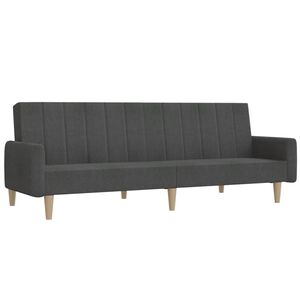 vidaXL Dvivietė sofa-lova, tamsiai pilkos spalvos, audinys