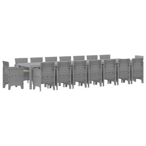 vidaXL Sodo valgomojo komplektas su pagalvėmis 17 pcs &Scaron;viesiai pilka