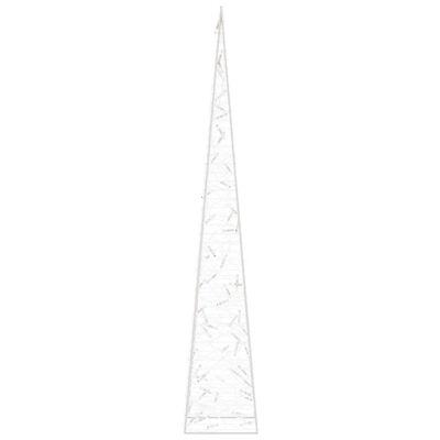 vidaXL Šviečianti kalėdinė dekoracija kūgis, balta, 120cm, akrilas