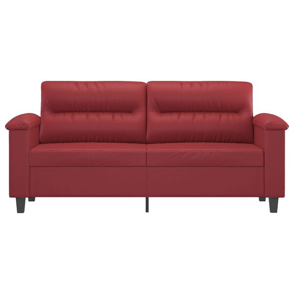 vidaXL Dvivietė sofa, raudonojo vyno spalvos, 140cm, dirbtinė oda